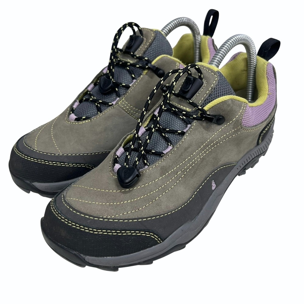 Ahnu Hiking Shoes Womens 8.5 Grey Purple Low Top Trail Sneakers 2116CAGR
